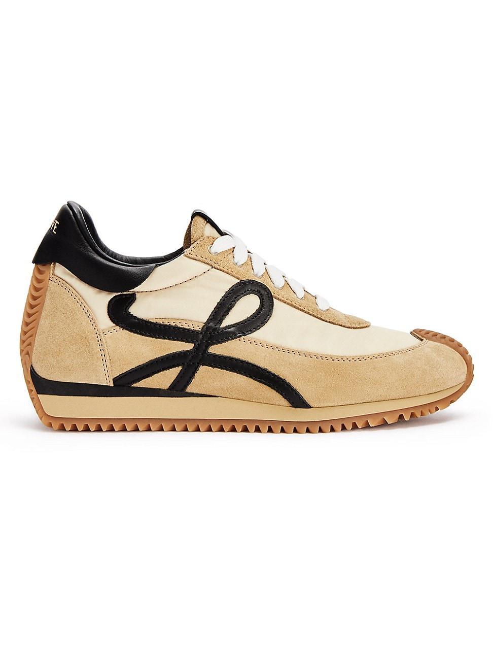 Womens Flow Runner Mix Leather Sneakers Product Image