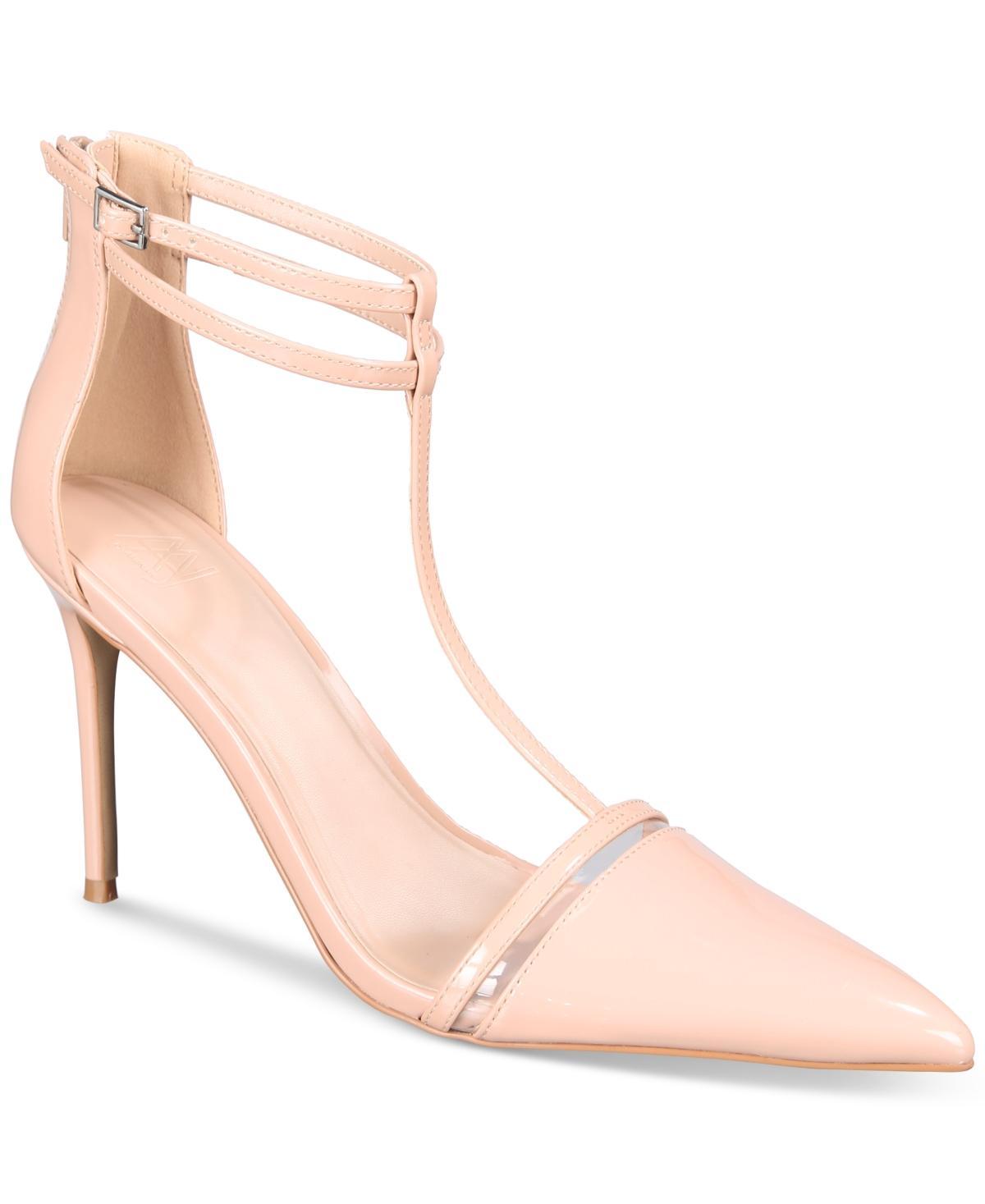 Aaj By Aminah Womens Yvonne Ankle-Strap Pointed-Toe Pumps Product Image