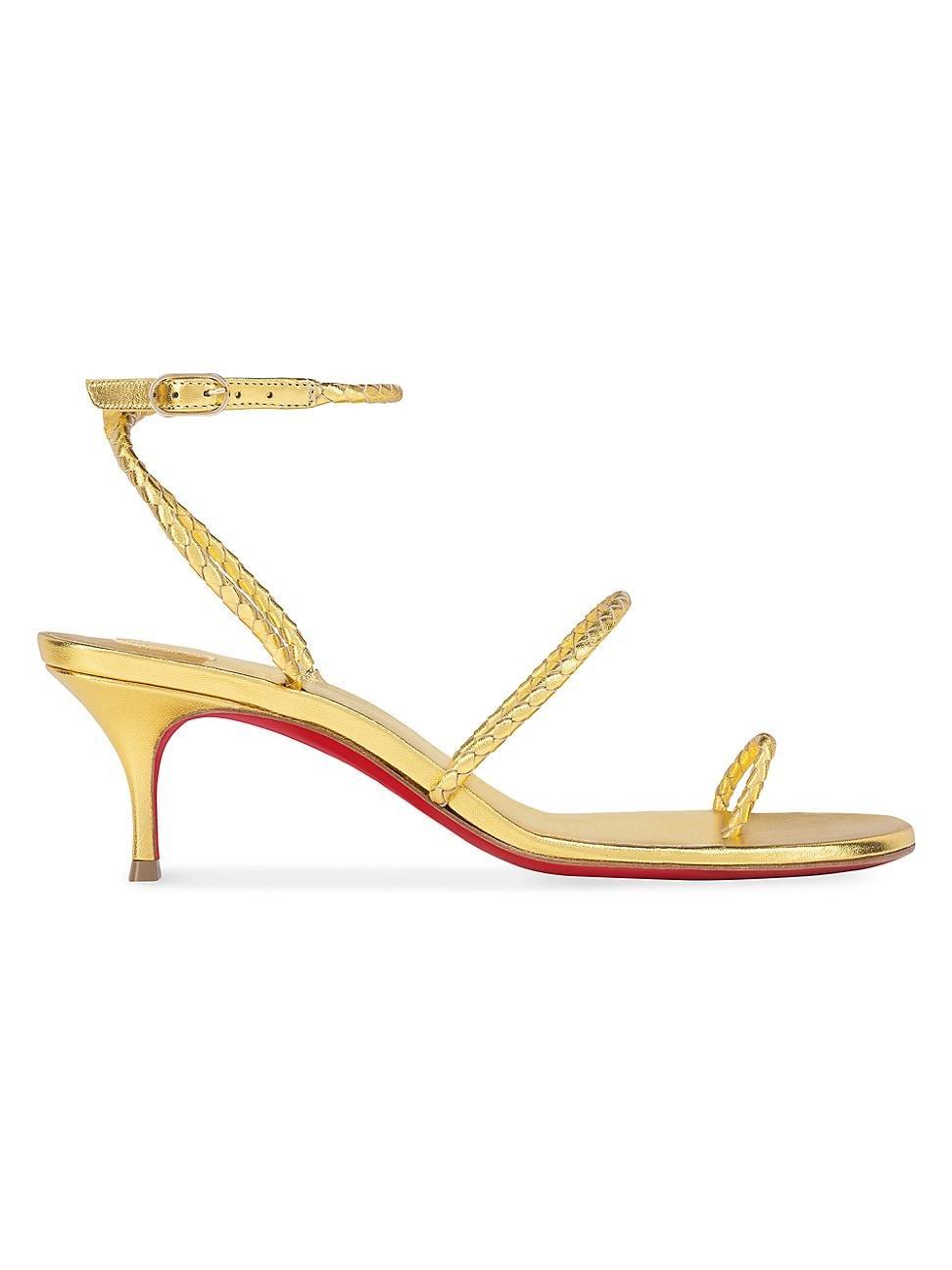 Womens Christian Louboutin x Idris Elba Hibaq 55MM Iridescent Leather Sandals Product Image