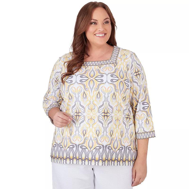 Plus Size Alfred Dunner Medallion Border Top, Womens Product Image