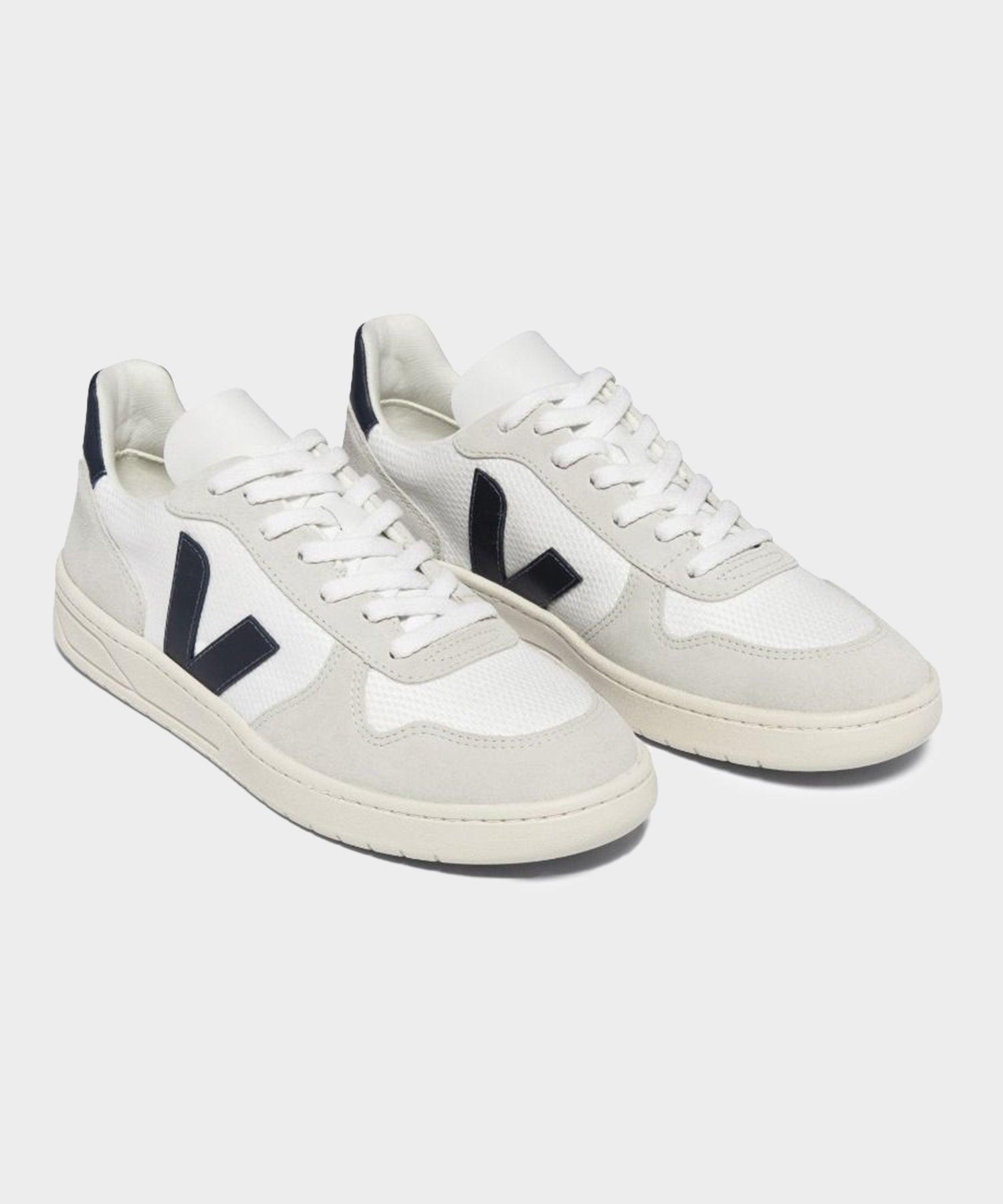 Veja V-10 in White / Nautico Product Image