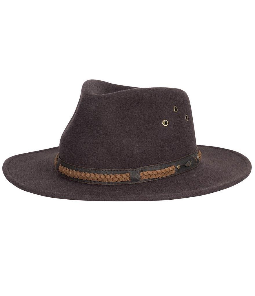 Dorfman Milano Scala Wool Felt Outback Braided Band 3#double; Brim Hat Product Image