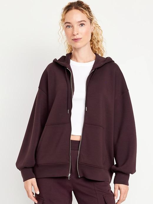 Oversized Bounce Fleece Zip Tunic Hoodie Product Image