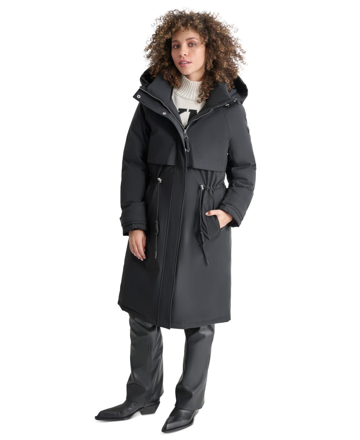 Dkny Womens Hooded Long-Sleeve Anorak Puffer Coat Product Image