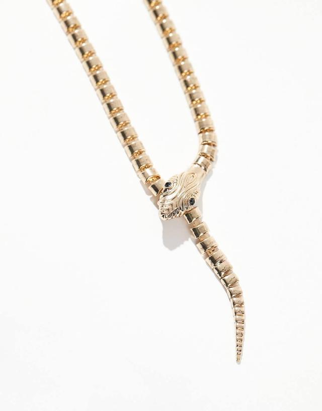 ASOS DESIGN Curve necklace with pull through snake design in gold tone Product Image