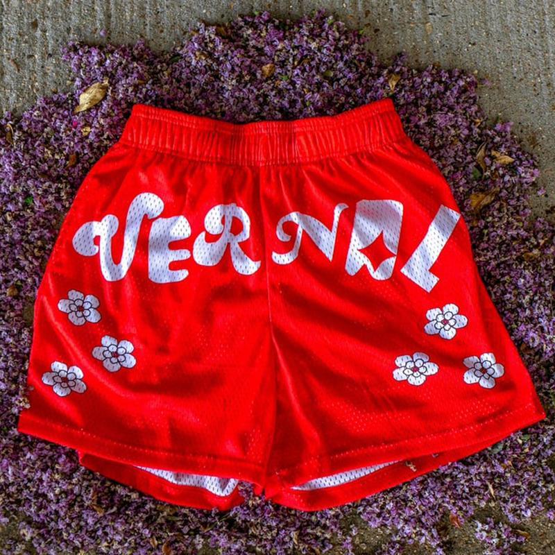 Vintage Floral Art Graphics Mesh Shorts Product Image