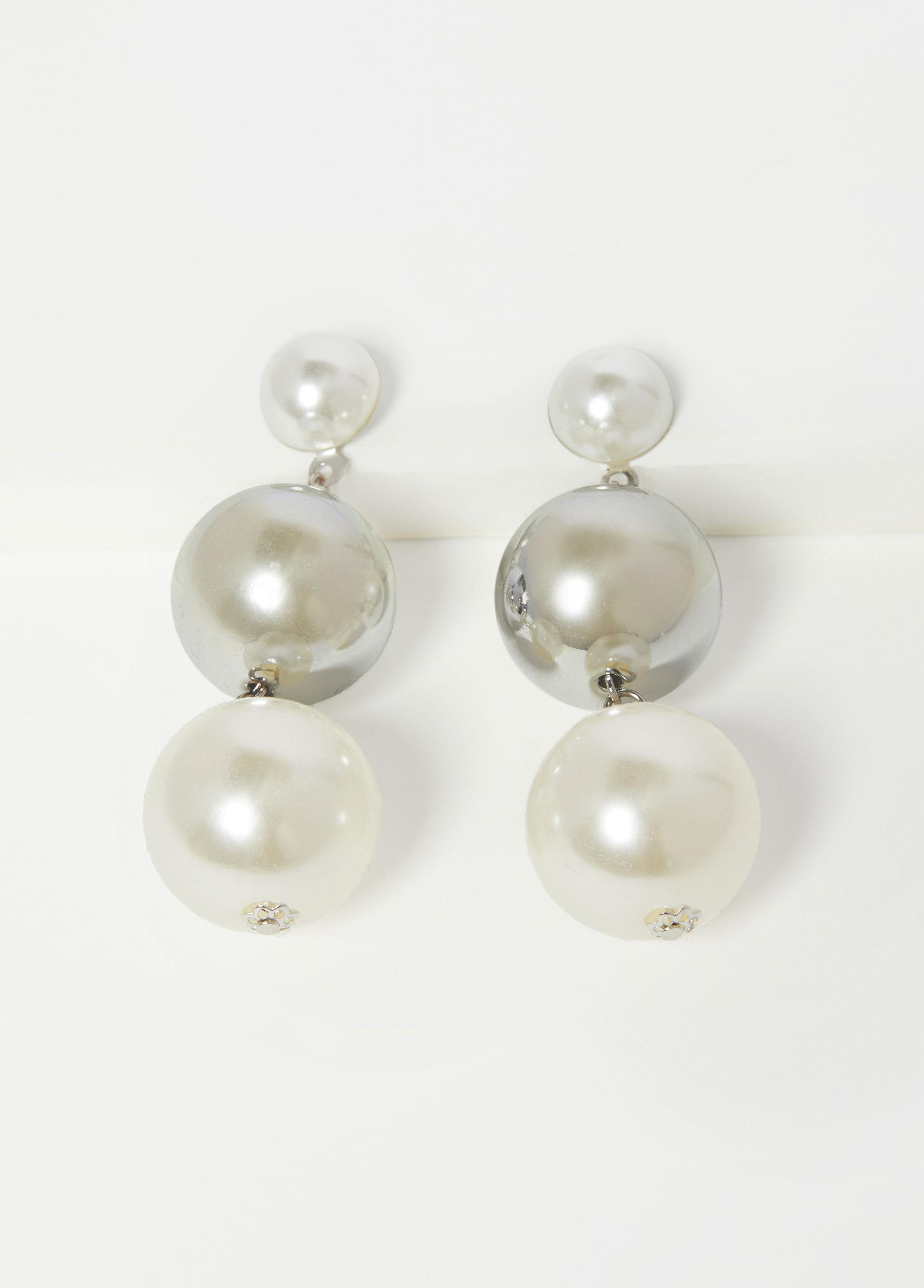 Plus Size Faux Pearl And Bead Earrings Ashley Stewart Product Image