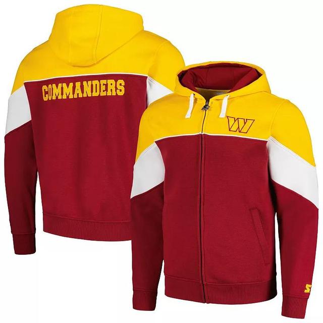 Mens Starter Burgundy/Gold Washington Commanders Running Back Full-Zip Hoodie Product Image