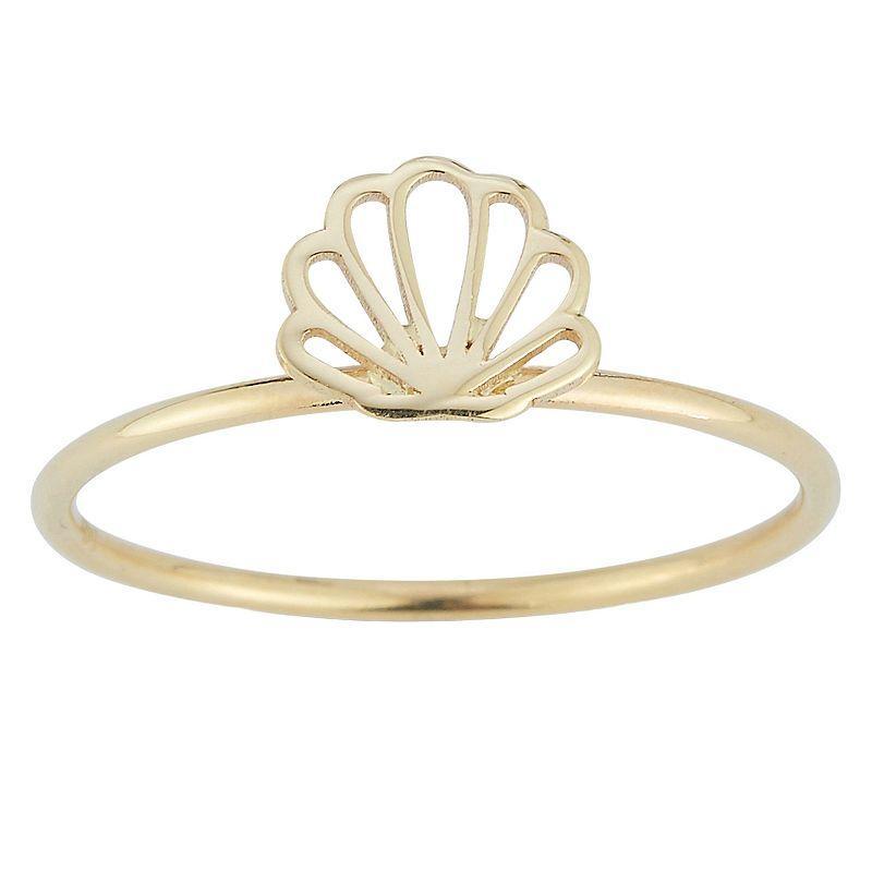 LUMINOR GOLD 14k Gold Seashell Ring, Womens Product Image