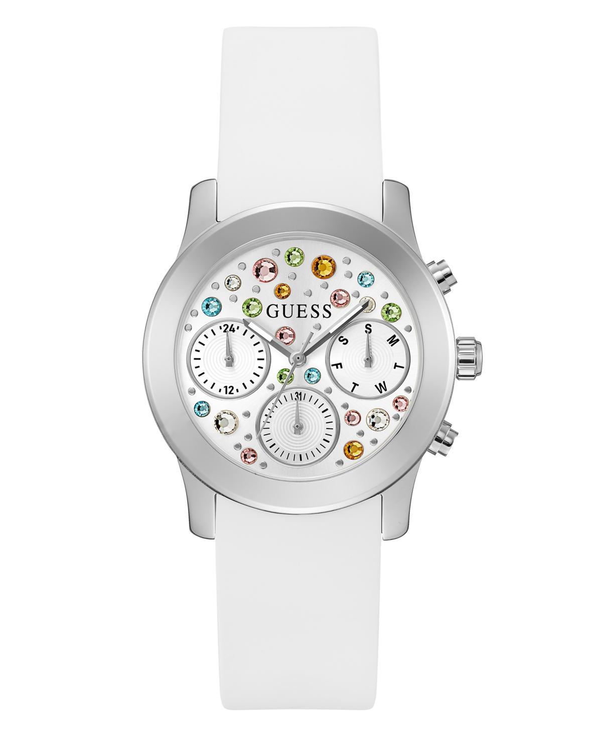 Guess Womens Multifunction White Silicone Watch 38mm - White Product Image