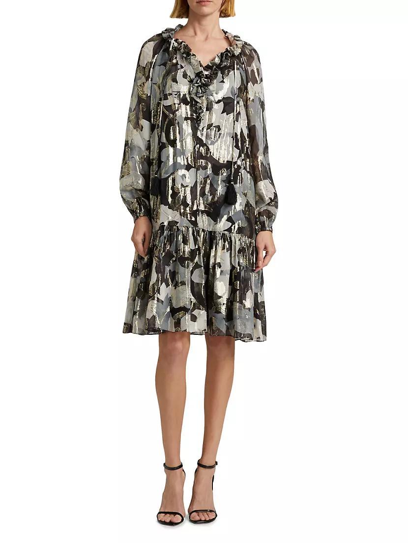 Jenson Metallic Floral Knee-Length Dress Product Image