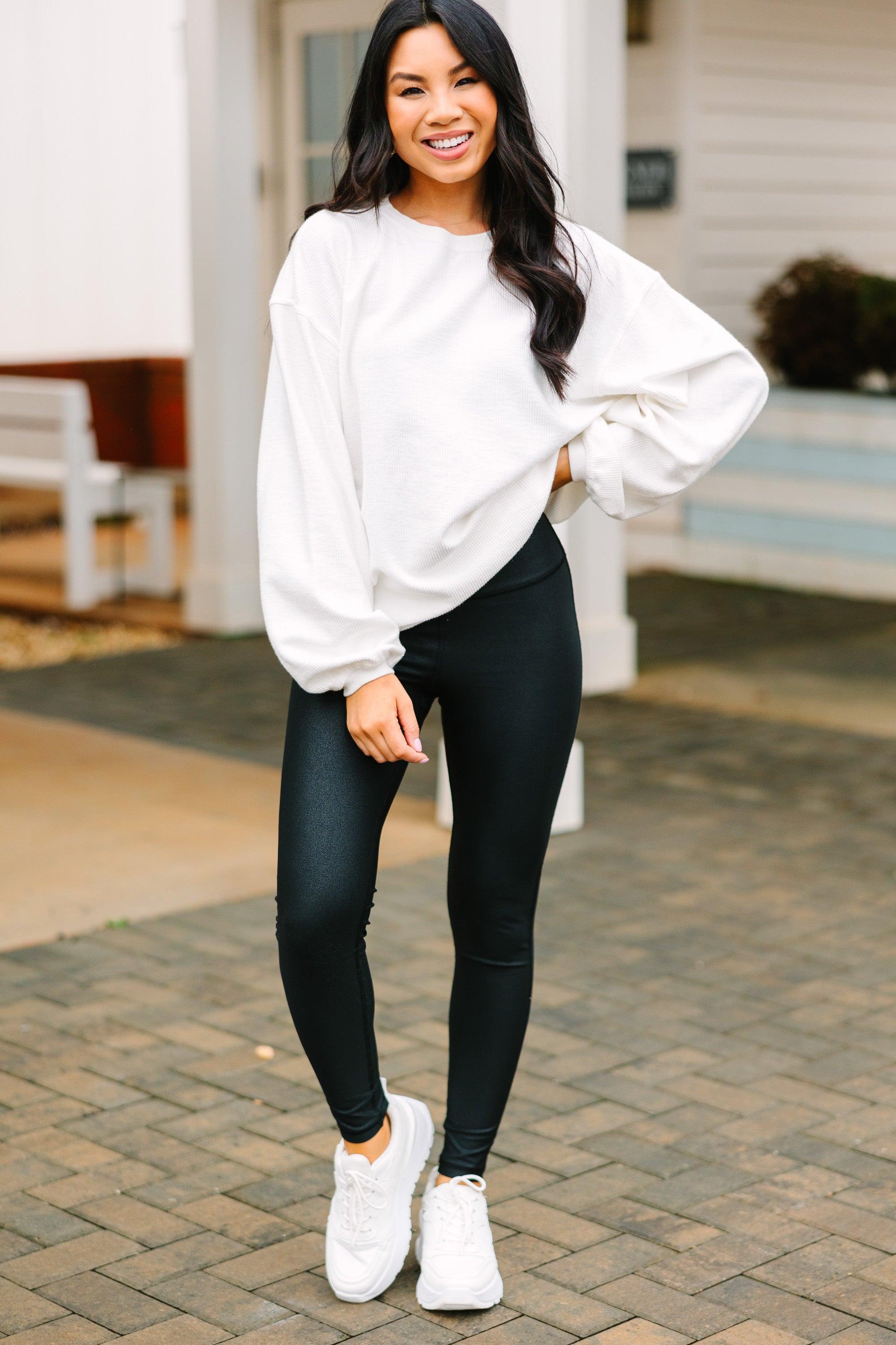 Get Together White Corded Sweatshirt Female Product Image