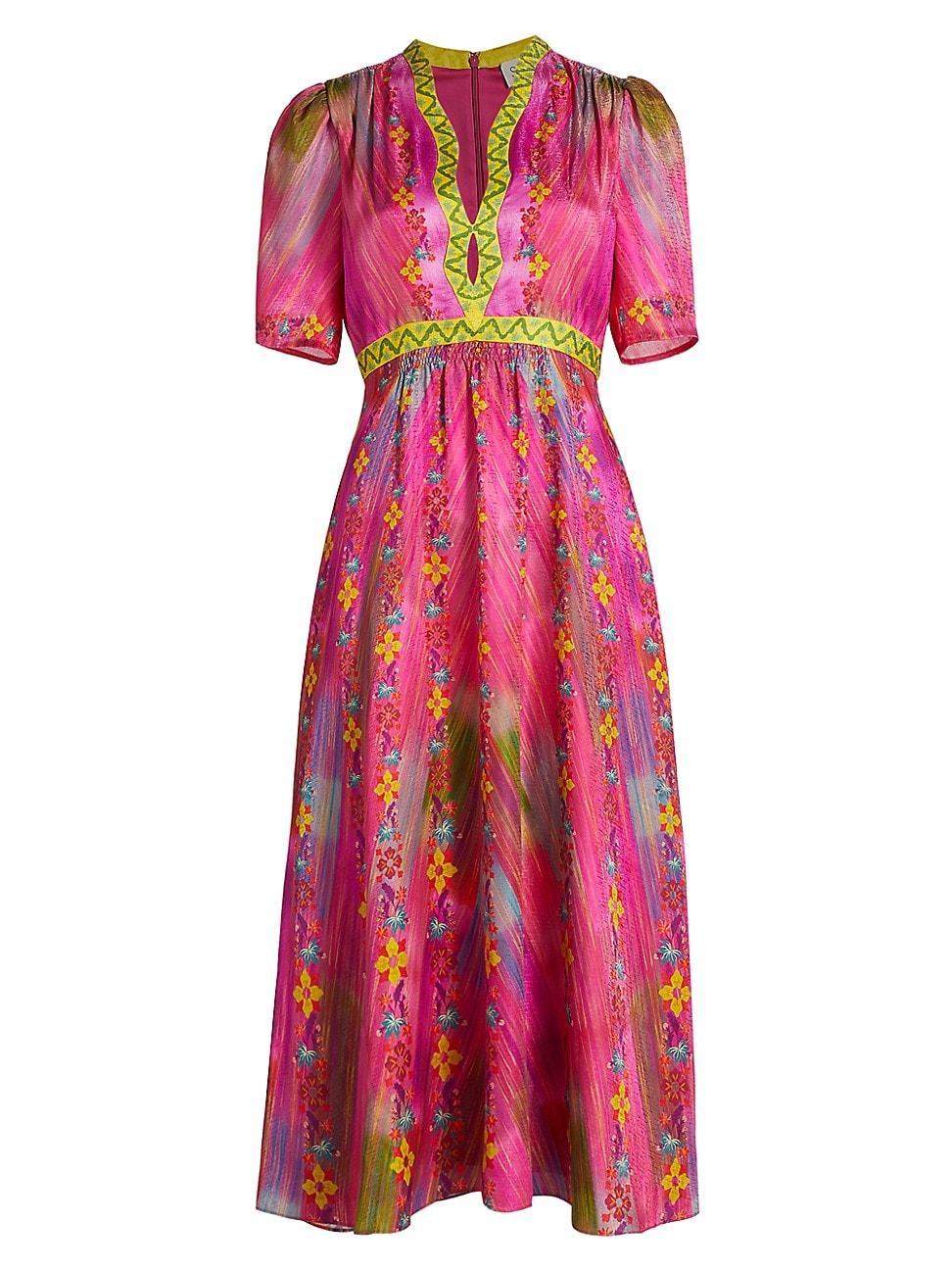 Womens Tabitha Printed Silk Midi-Dress Product Image