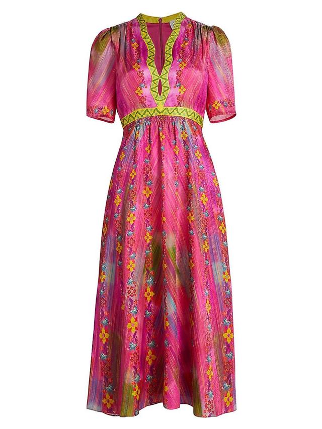 Womens Tabitha Printed Silk Midi-Dress Product Image