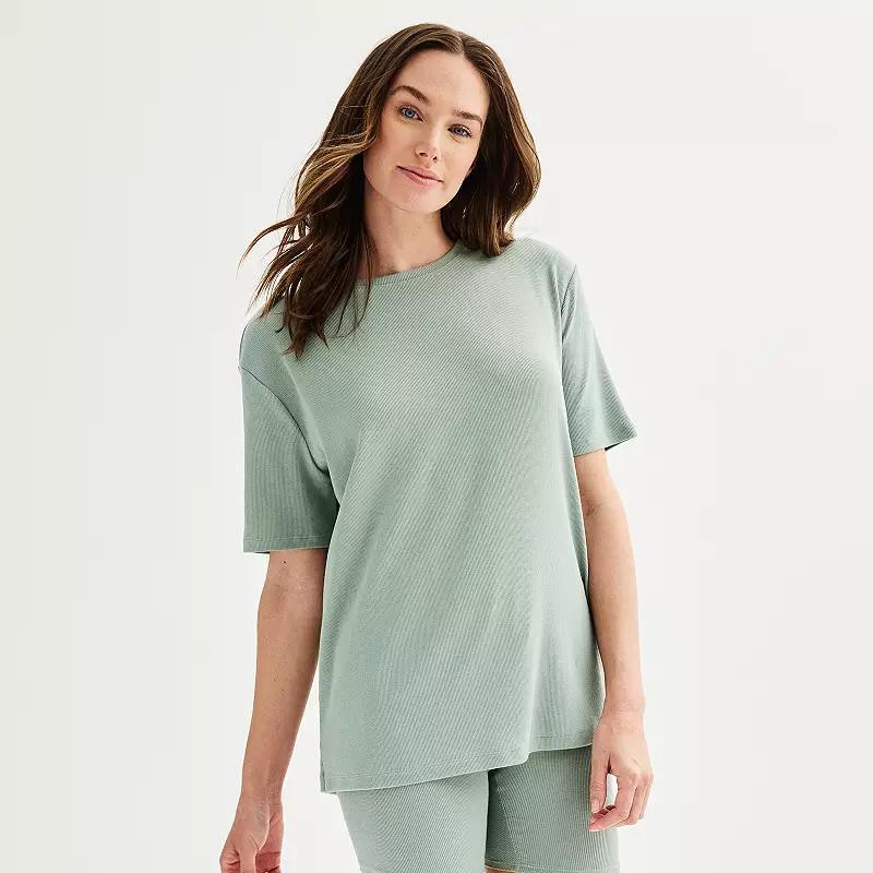 Womens Sonoma Goods For Life Ribbed Pajama Tee Product Image