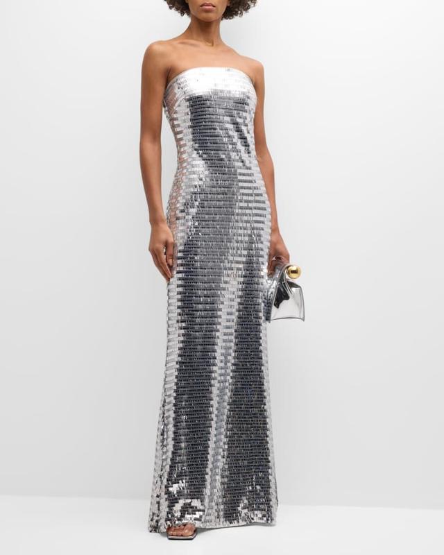 Sculpty Strapless Sequined Dress Product Image