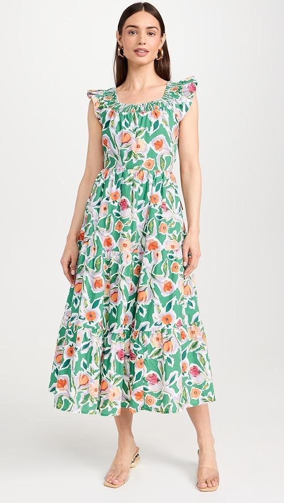 English Factory Back Bow Floral Midi Dress | Shopbop Product Image