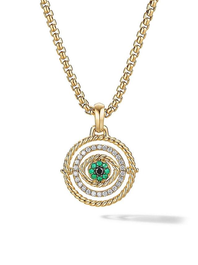 Womens Evil Eye Mobile Amulet In 18K Yellow Gold With Pav Emeralds & Diamonds Product Image