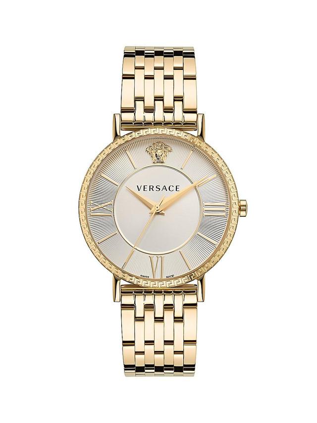 Versace Mens Swiss Gold Ion Plated Stainless Steel Bracelet Watch 42mm - Gold Product Image