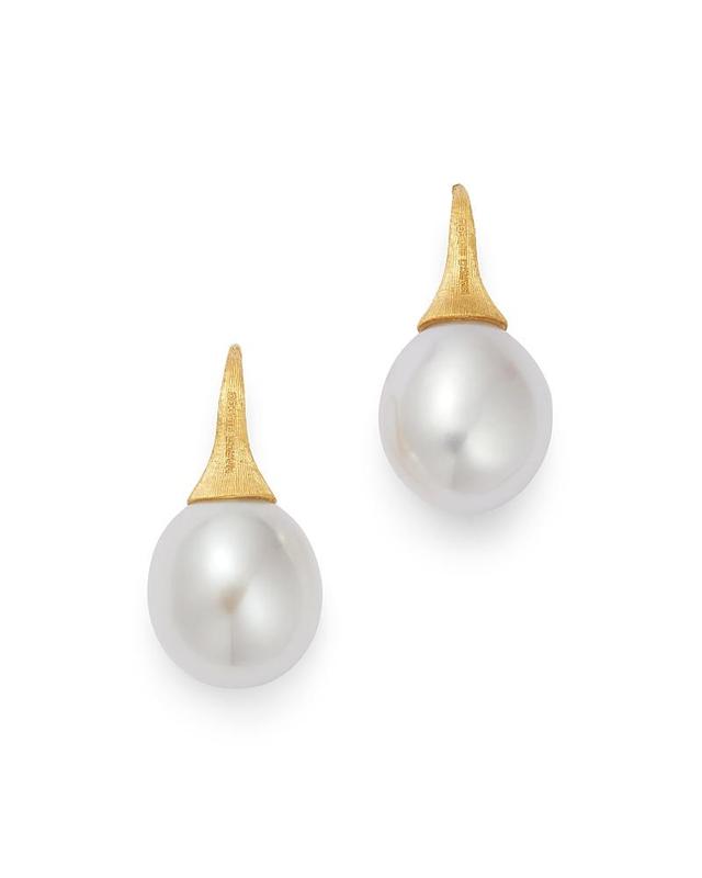 Womens 18K Yellow Gold & Cultured Freshwater Pearl Drop Earrings Product Image