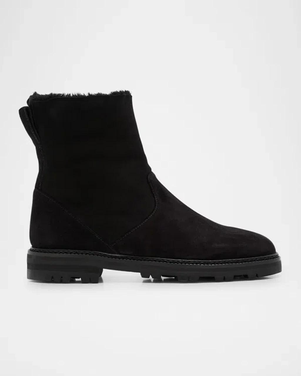 Tomosa Suede Cozy Ankle Boots In Black product image