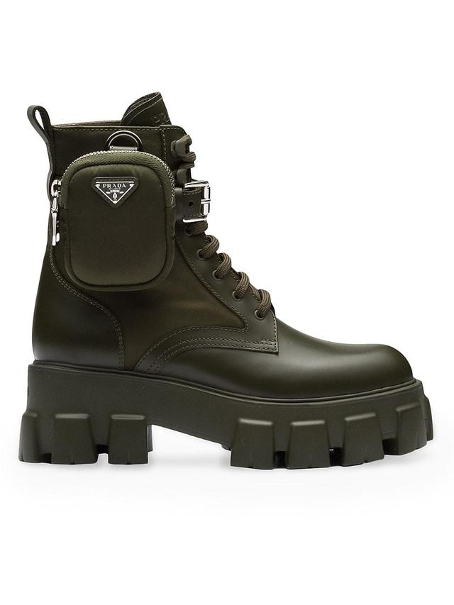 Leather Zip Pocket Combat Booties Product Image