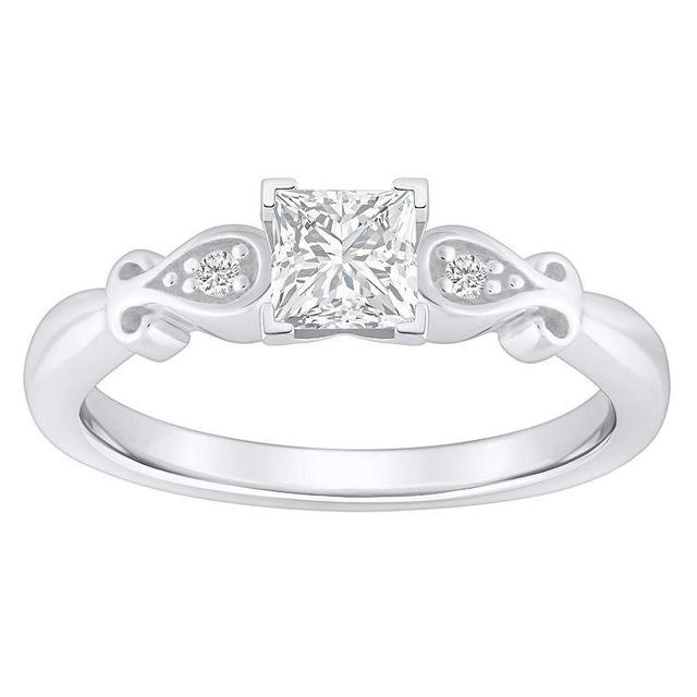 Alyson Layne 14k Gold 1/2 Carat T.W. Diamond Princess Cut Engagement Ring, Womens White Gold Product Image