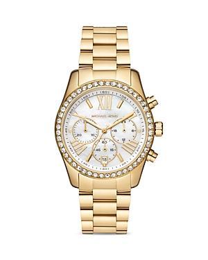 Womens Lexington Goldtone, Mother-Of-Pearl, & Crystal Bracelet Watch Product Image