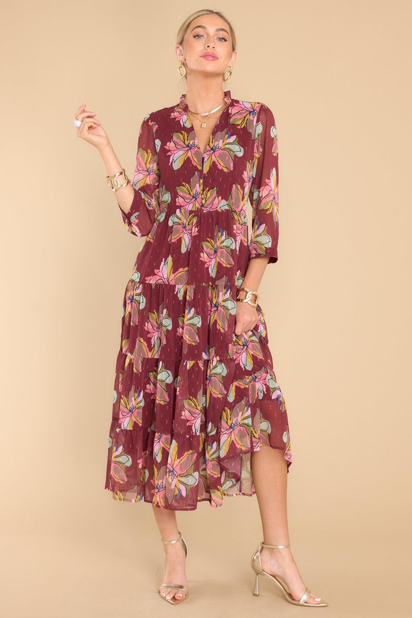 Macrostie Gallery Floral Midi Dress Print Product Image