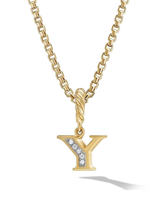 Womens Pav Initial Pendant in 18K Yellow Gold with Diamonds Product Image