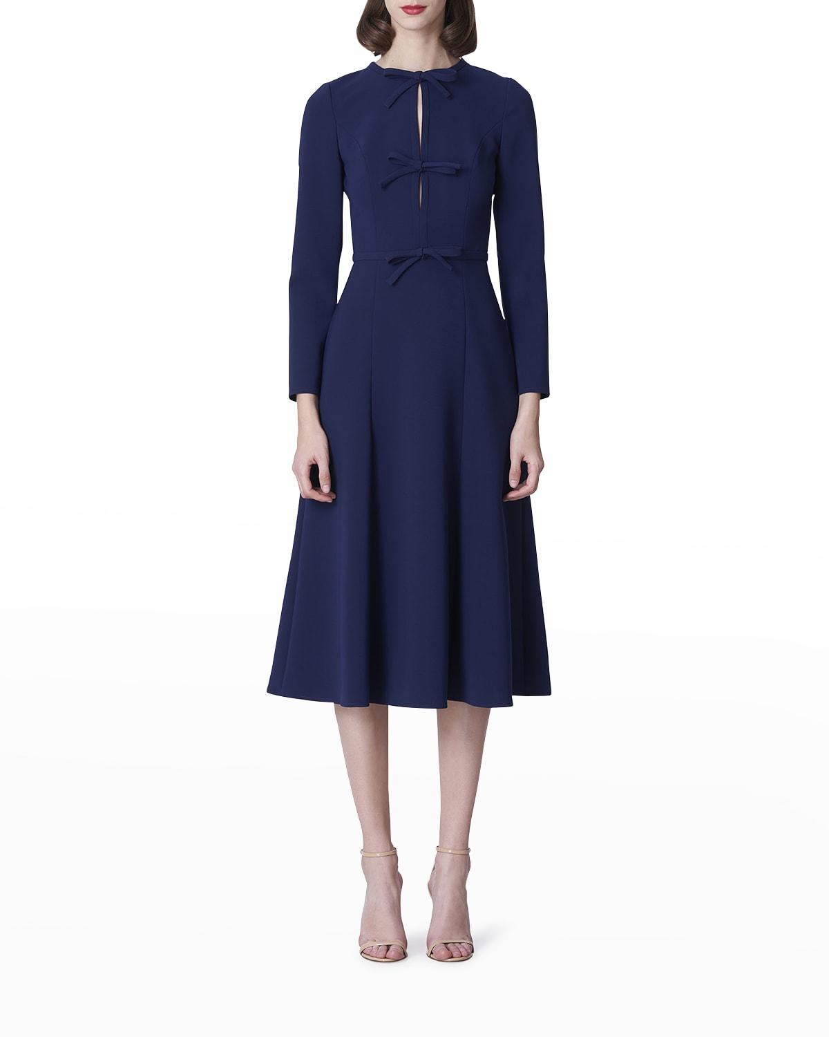 Womens Icon Triple Bow Midi-Dress Product Image