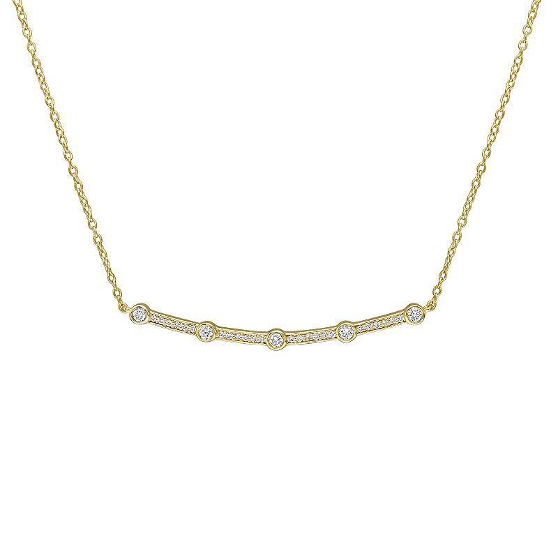 Stella Grace 18k Gold Over Sterling Silver 1/3 Carat T.W. Lab-Grown Diamond Bar Necklace, Womens 18k Gold Plated Product Image