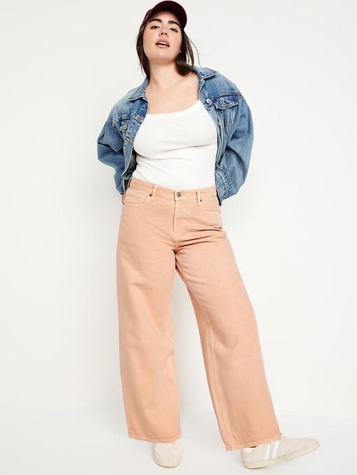 Mid-Rise Baggy Wide-Leg Jeans Product Image