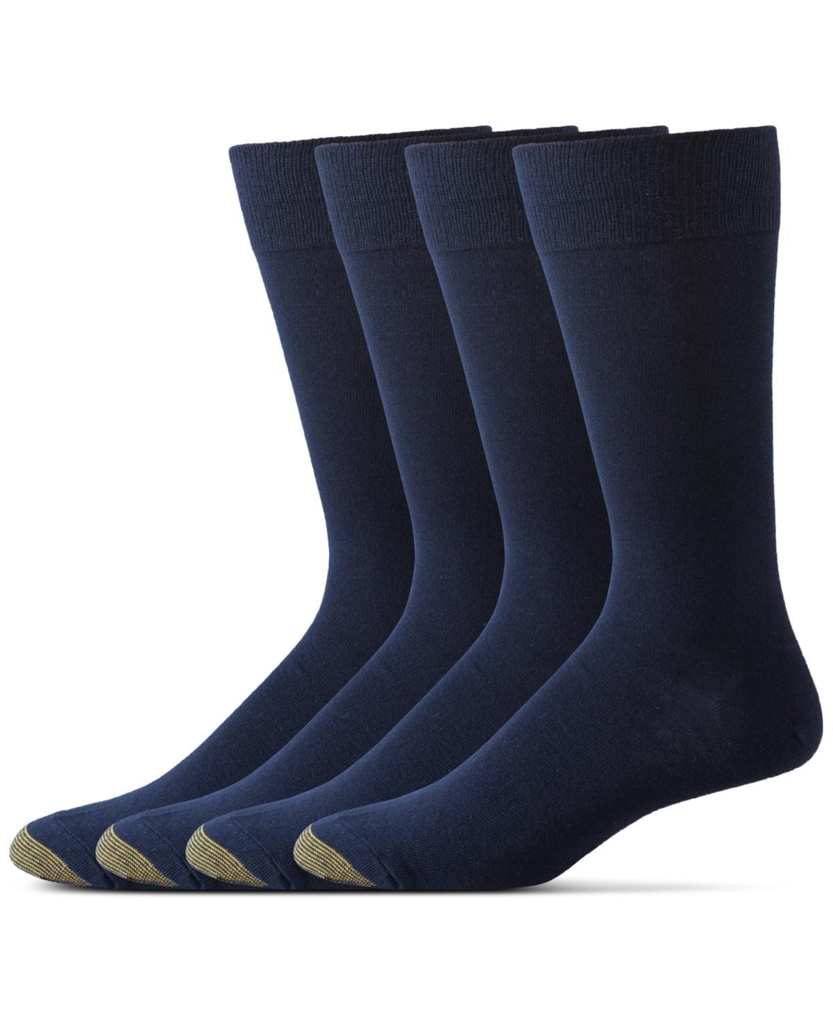 Mens 4-Pack Dress Flat Knit Crew Socks, Created for Macys Product Image