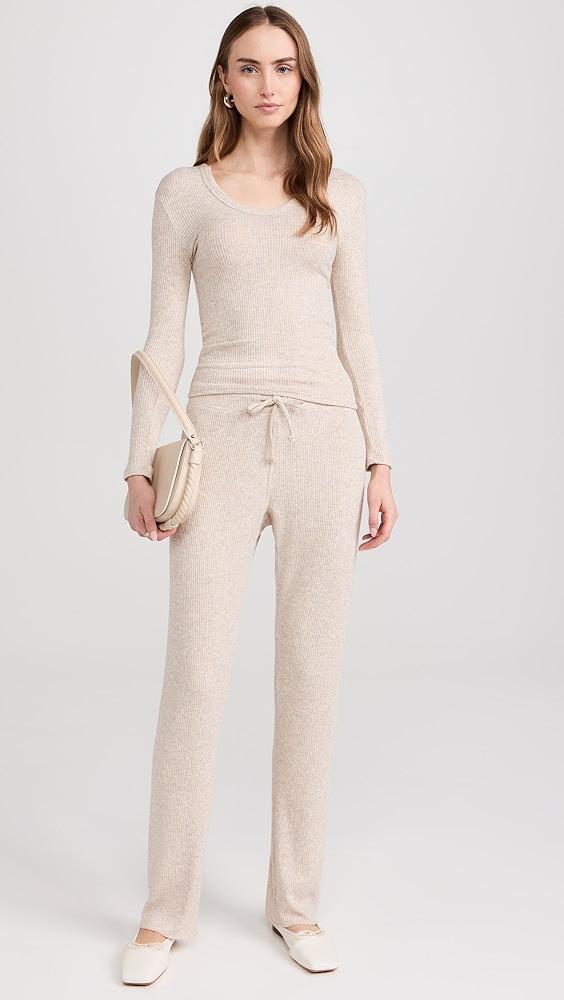 perfectwhitetee Sweater Rib Straight Leg Pants | Shopbop Product Image