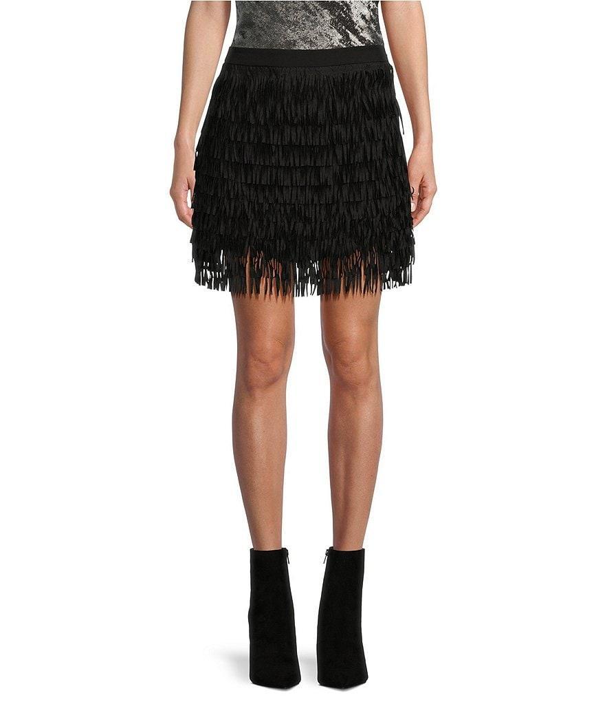 Guess Yuzi Mid Rise Layered Fringe Skirt product image