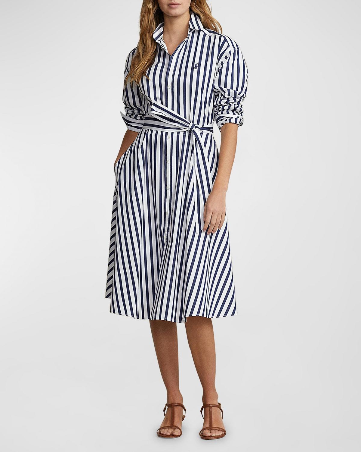 Womens Ela Belted Stripe Cotton Shirtdress Product Image