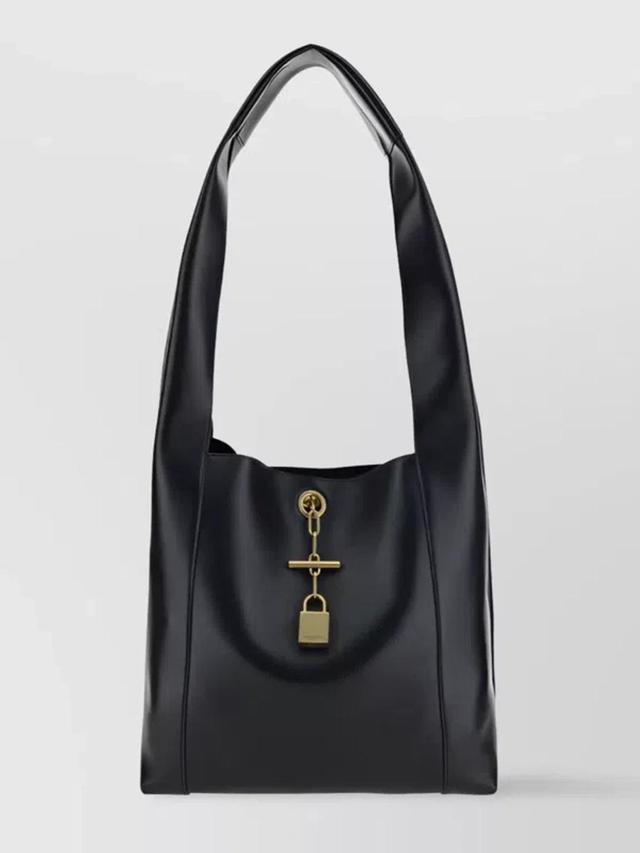 SAINT LAURENT Leather Shoulder Bag Padlock Detail In Nero  . Product Image