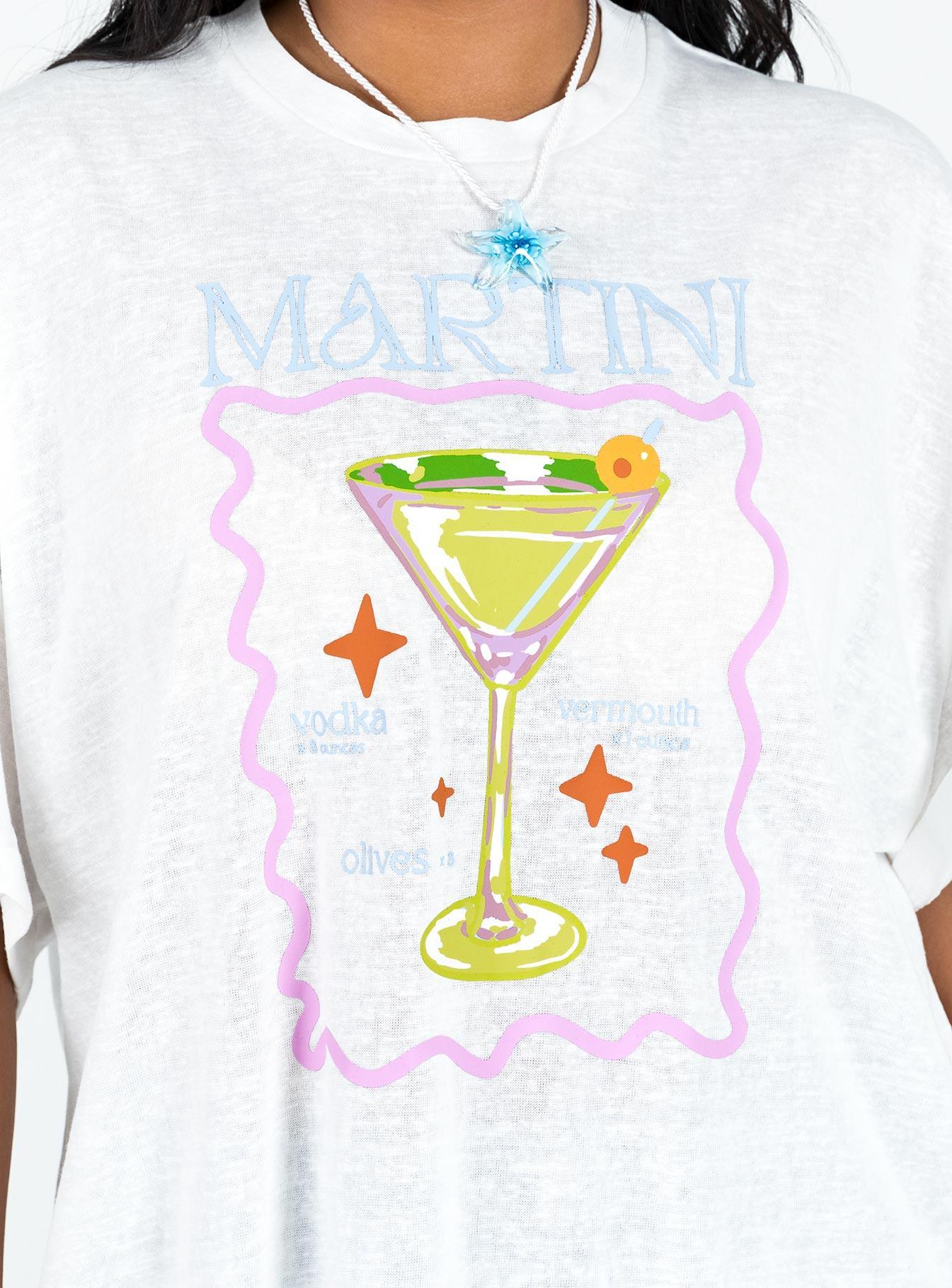 Martini Oversized Tee White Product Image