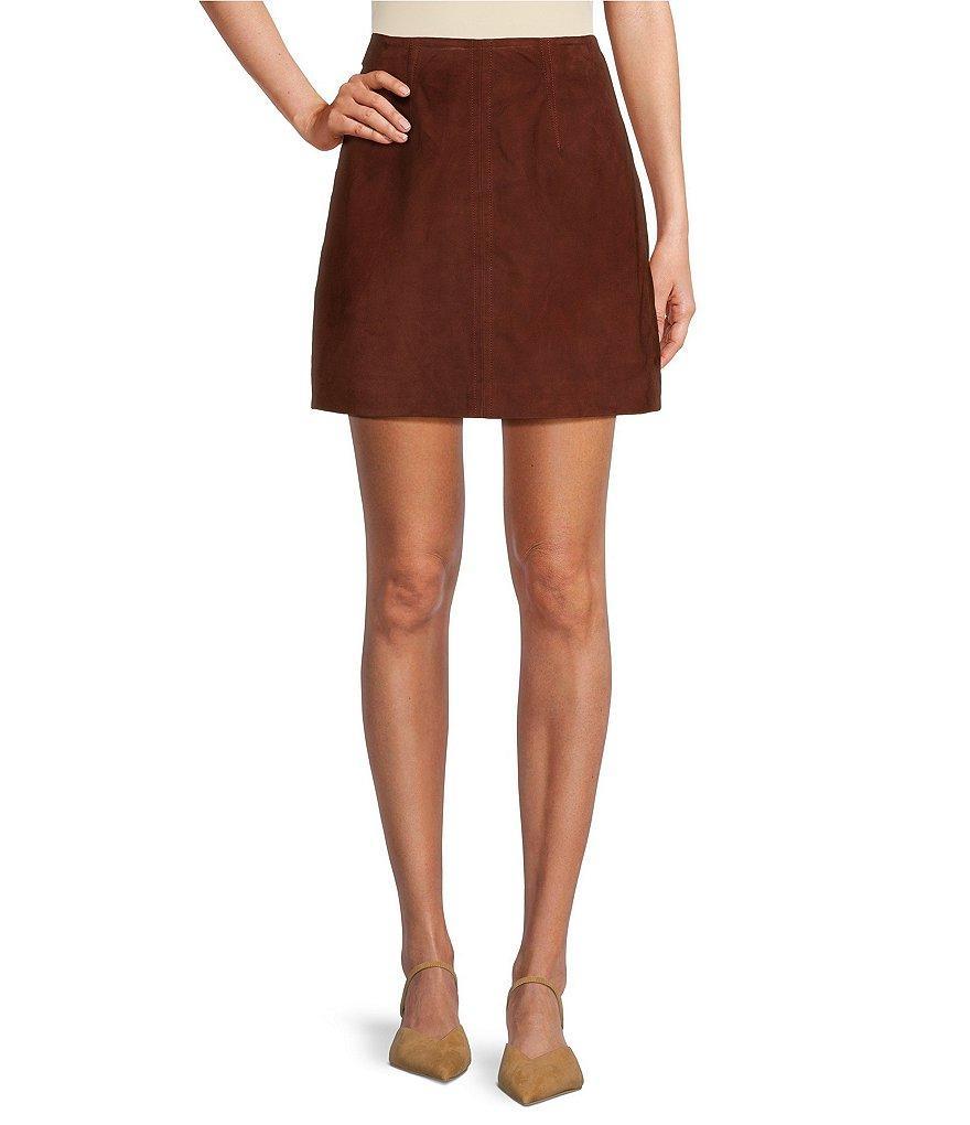 Trina Turk Rico 2 Suede High Waist A-Line Mini Skirt Product Image