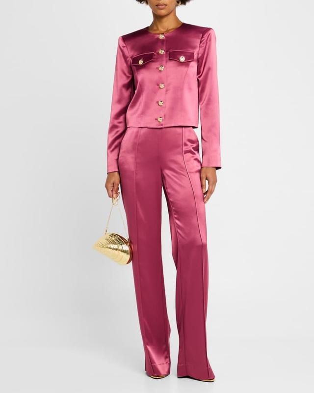 Rainer Cropped Satin Jacket Product Image