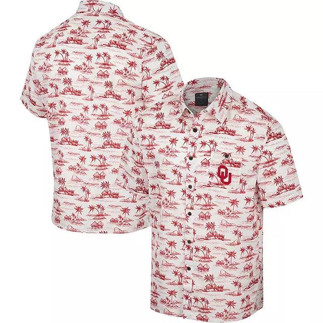 Mens Colosseum Oklahoma Sooners Spontaneous is Romantic Camp Button-Up Shirt Product Image