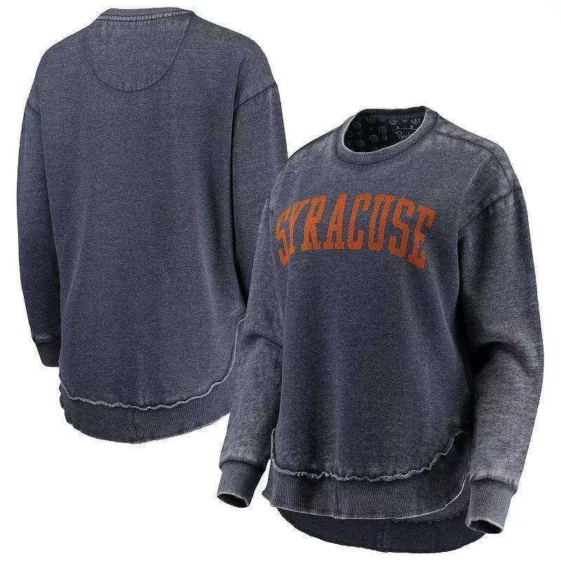 Womens Pressbox Syracuse Orange Vintage Wash Pullover Sweatshirt Blue Product Image