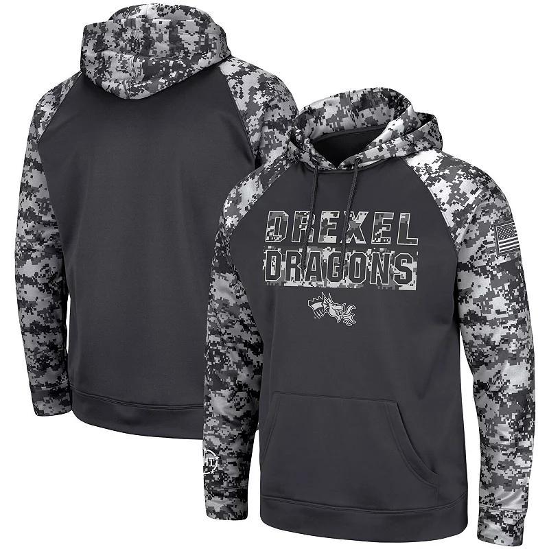 Mens Colosseum Charcoal Drexel Dragons Oht Military-Inspired Appreciation Digital Camo Pullover Hoodie Product Image