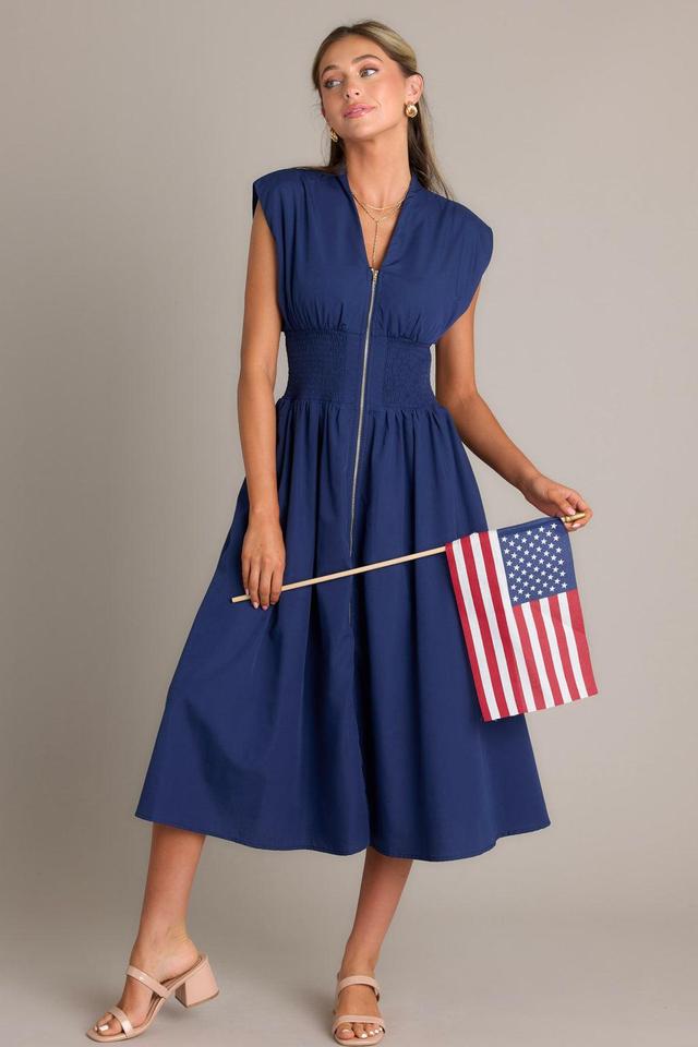 Circle Of Friends Navy Midi Dress Product Image