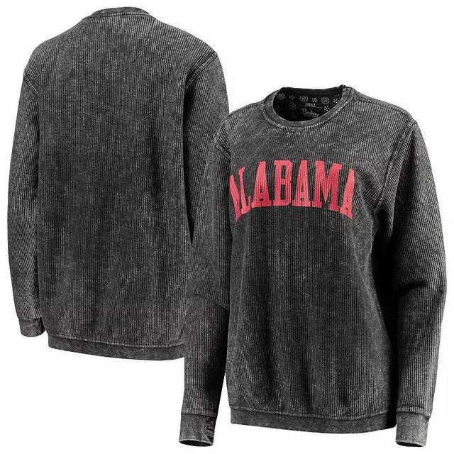 Womens Black Alabama Crimson Tide Comfy Cord Vintage-Like Wash Basic Arch Pullover Sweatshirt Product Image