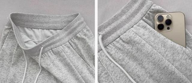 Drawstring Waist Plain Wide Leg Sweatpants Product Image