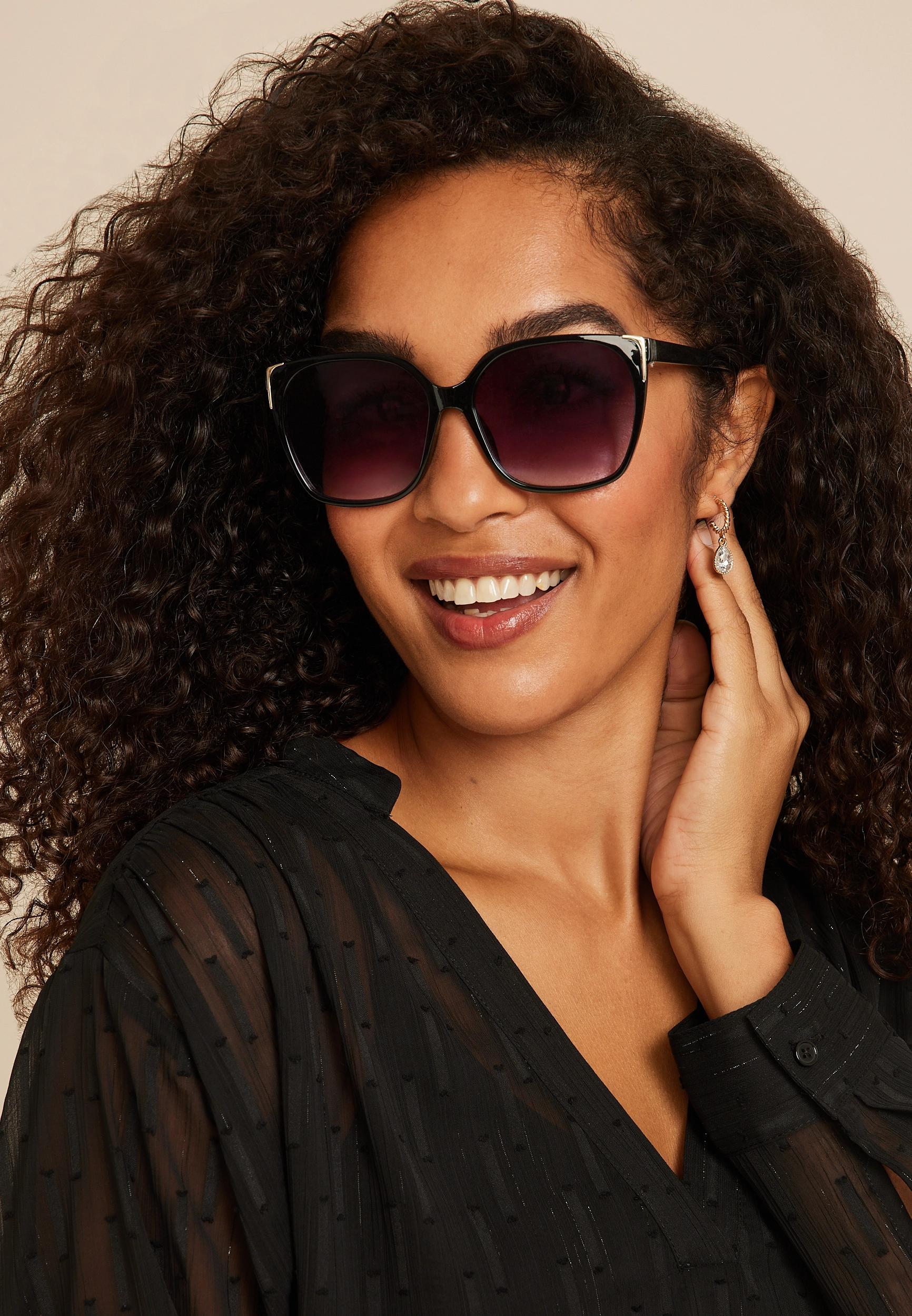 Black Oversized Square Sunglasses Product Image