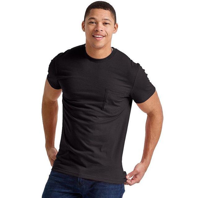 Mens Hanes Originals Tri-Blend Pocket Tee Grey Product Image