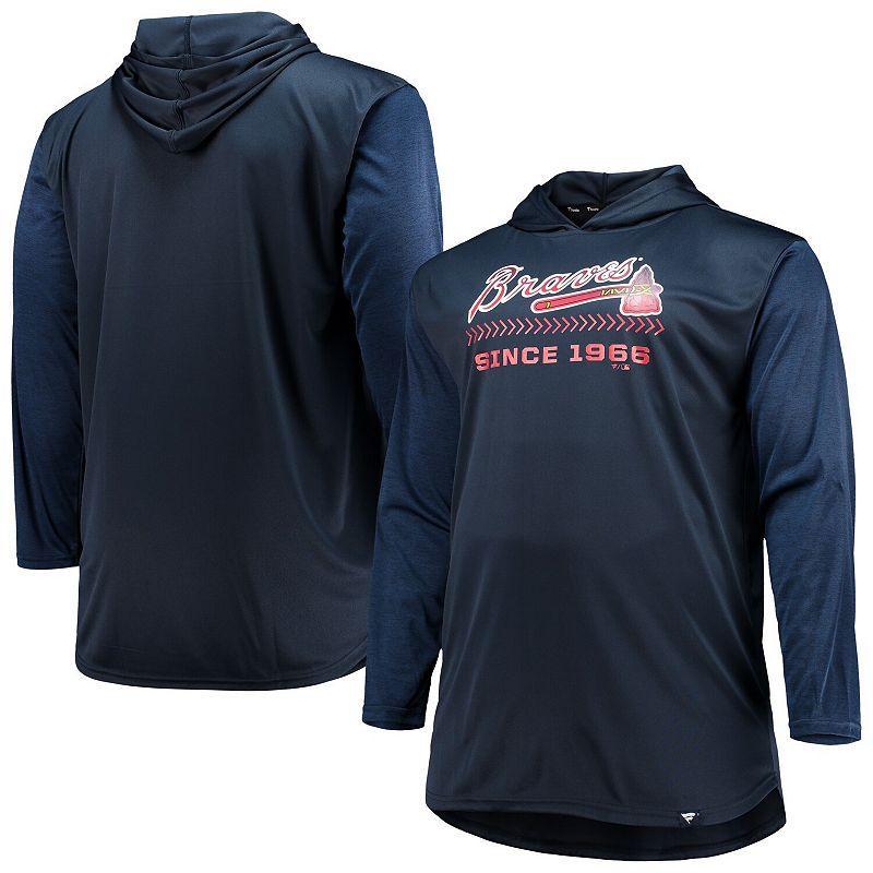 Mens /Heathered Atlanta Braves Big & Tall Wordmark Club Pullover Hoodie Blue Product Image